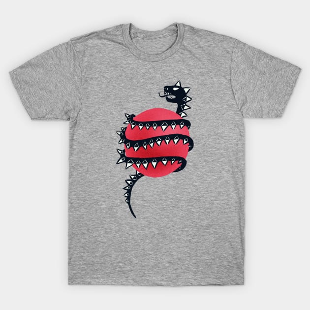 Black Dragon Snake Monster T-Shirt by Boriana Giormova